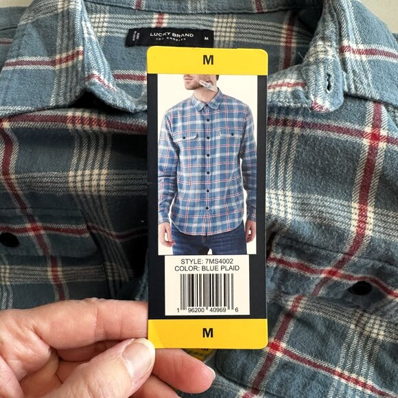 Men's Lucky Brand Size Med Flannel Shirt NWT - Picture 4 of 10